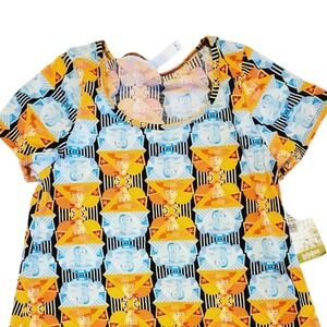 LuLaRoe M Classic Disney Toy Story Buzz Lightyear Woody Orange/Blue Top NWT‎
